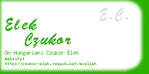 elek czukor business card